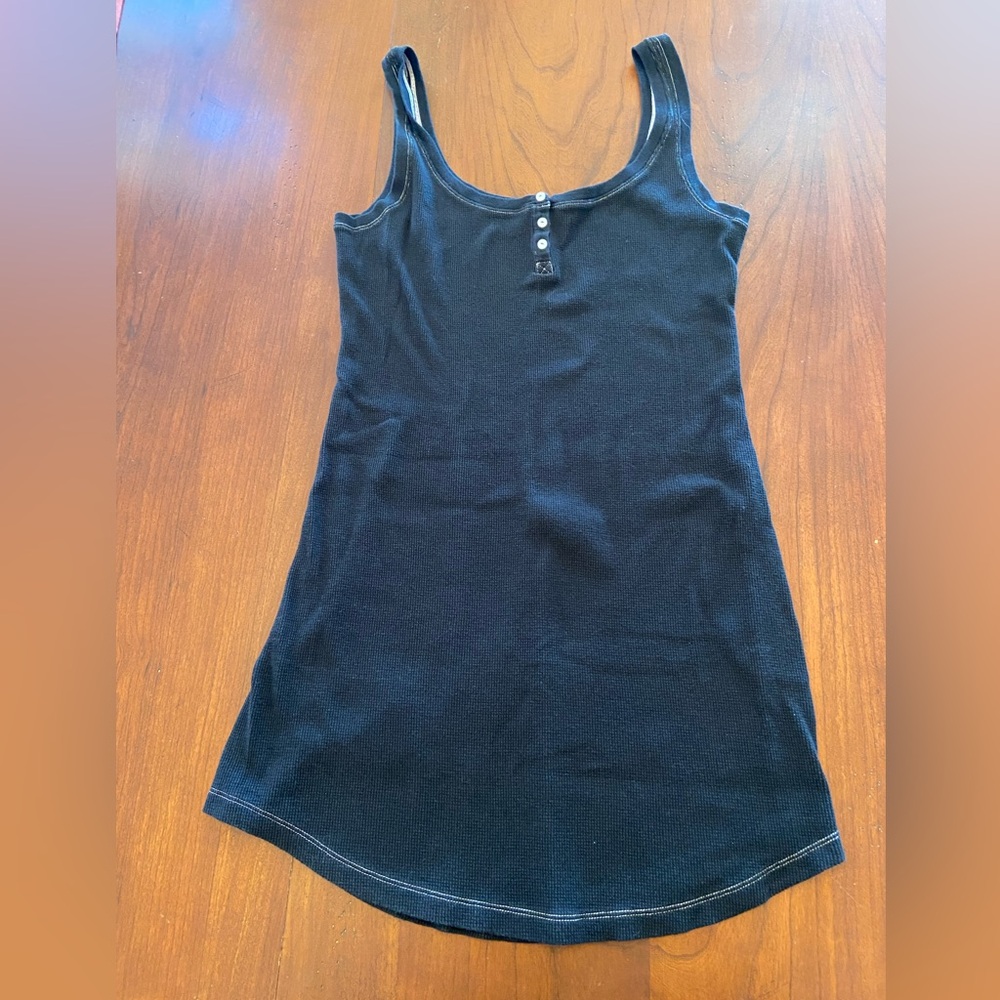 Victorias Secret thermal henley sleep tank dress black size XS